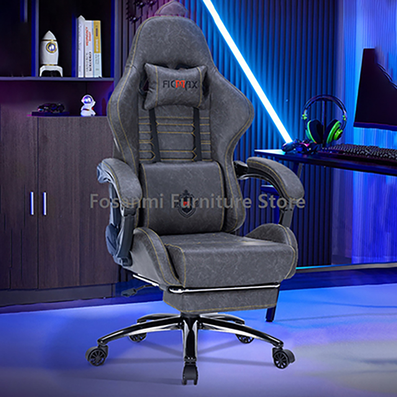 Retro Gaming Desk - Adjustable Retro Leather Gaming Computer Chair