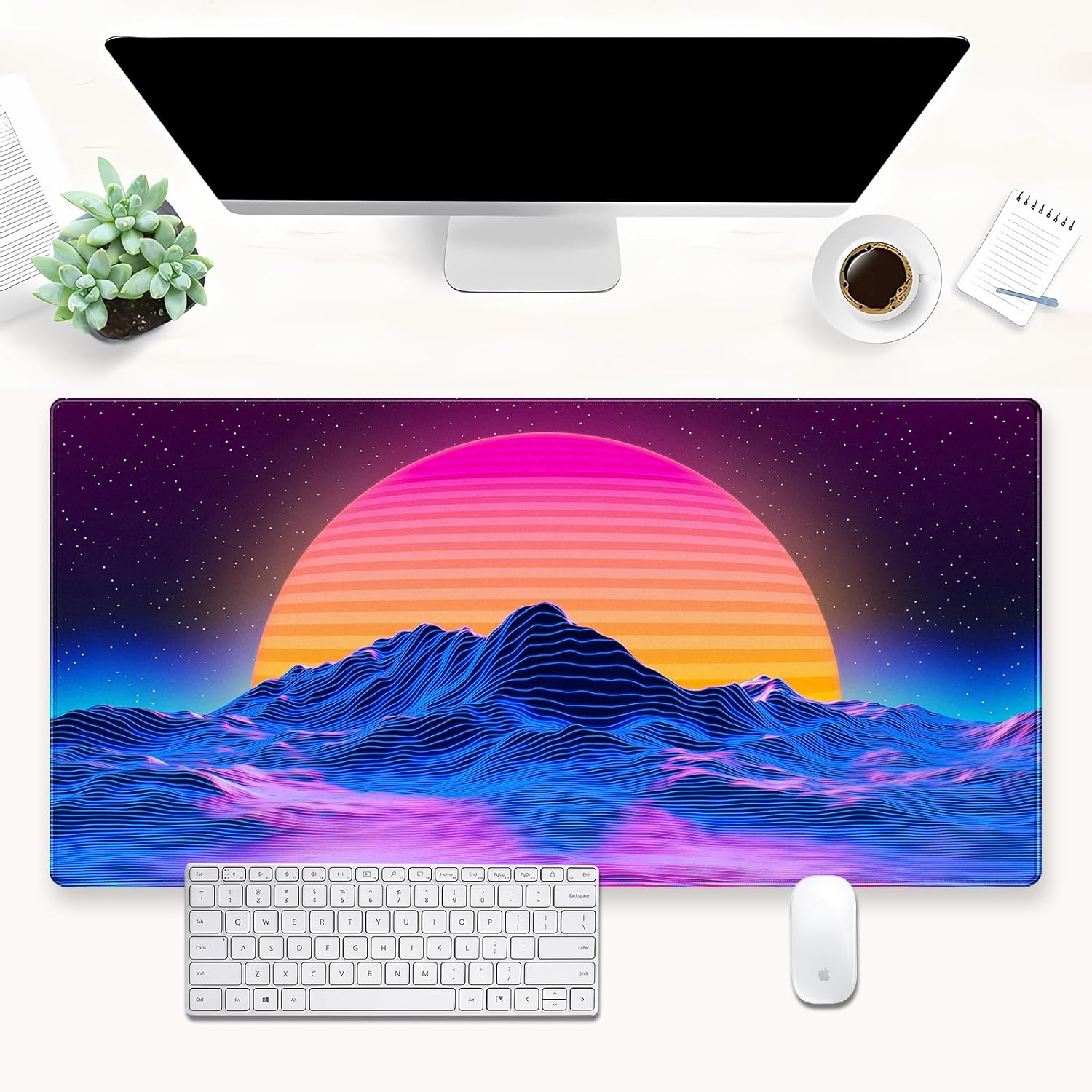 Retro Synthwave Mountain Sun D - Retro Gaming Desk 评论和价格