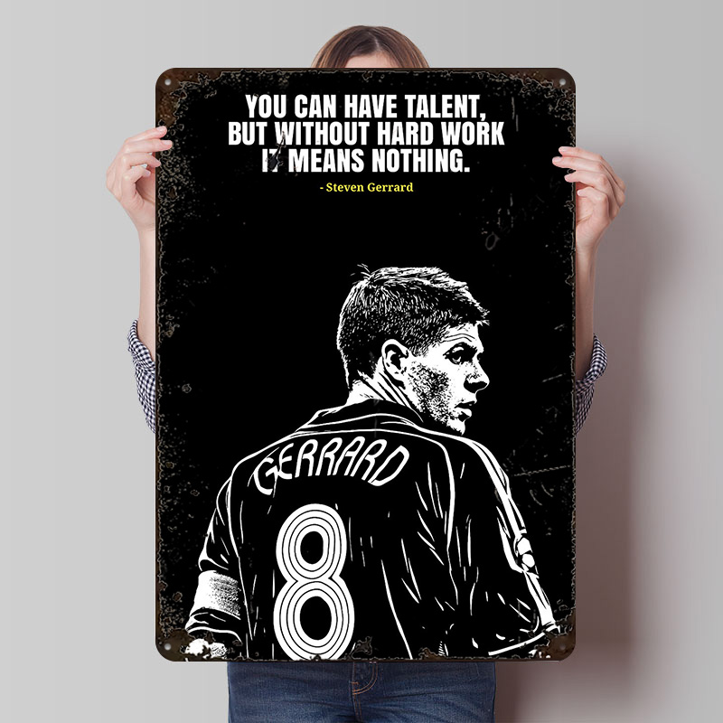 Steven Gerrard Quote Metal Pos - Retro Gaming Desk 评论和价格