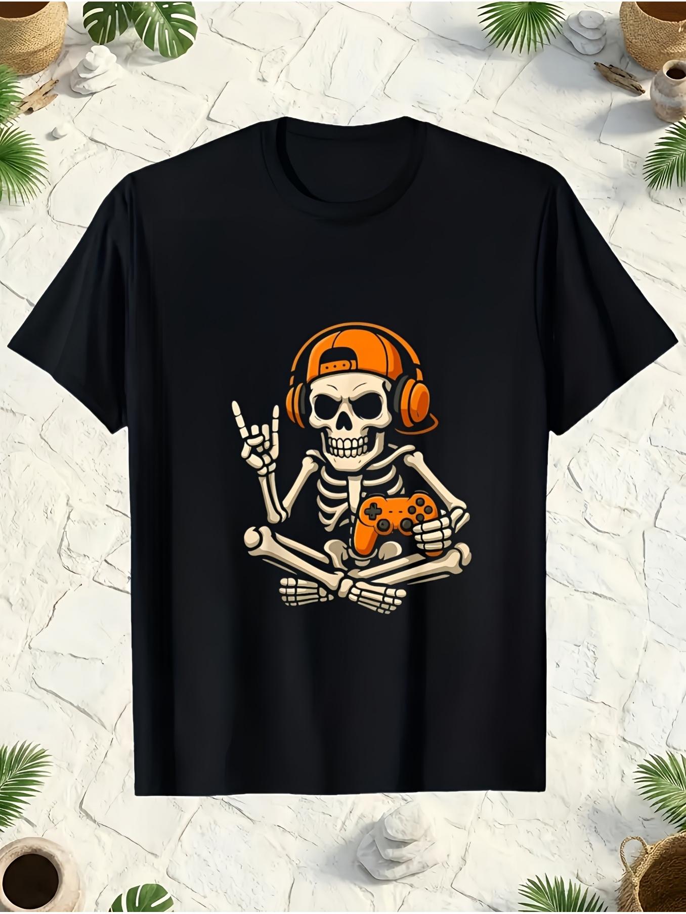 Men's Video Game Skull Print T - Retro Gaming Icons 评论和价格