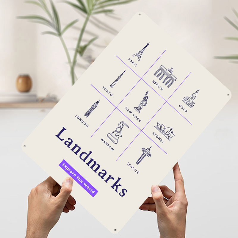 World Landmarks Icons Tinplate - Retro Gaming Icons 评论和价格