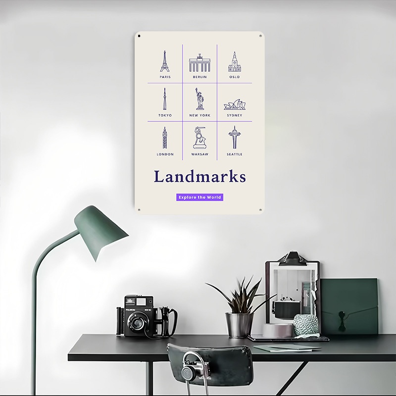 World Landmarks Icons Tinplate - Retro Gaming Icons 评论和价格