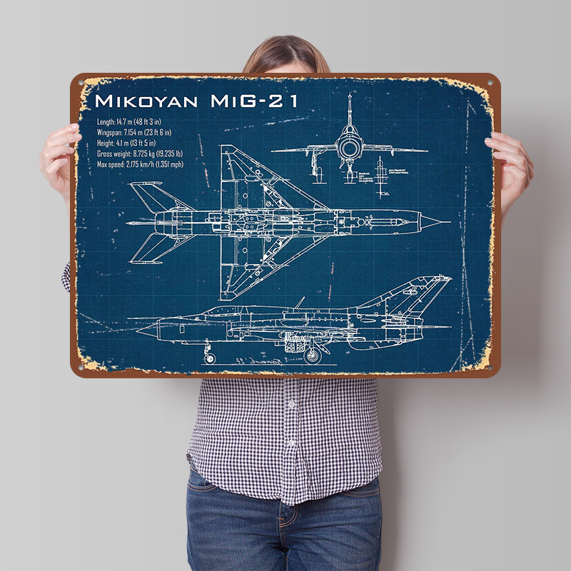 Mig 21 Aircraft Printed Poster - Retro Gaming Desk 评论和价格