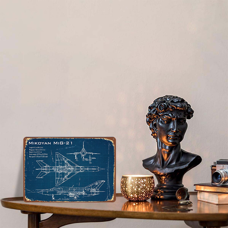Mig 21 Aircraft Printed Poster - Retro Gaming Desk 评论和价格