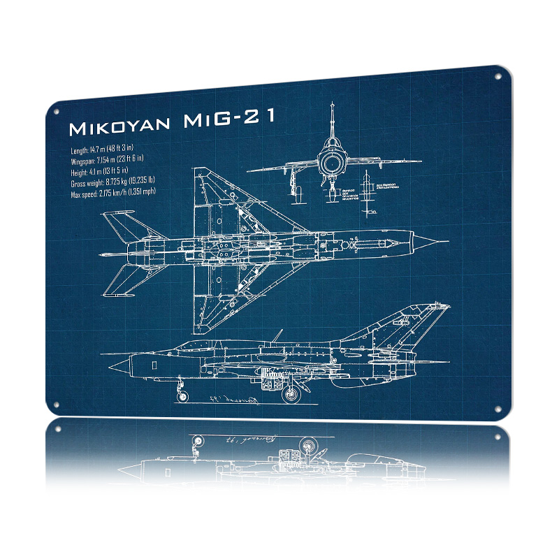 Mig 21 Aircraft Printed Poster - Retro Gaming Desk 评论和价格