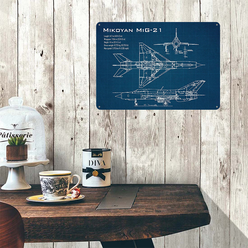 Mig 21 Aircraft Printed Poster - Retro Gaming Desk 评论和价格