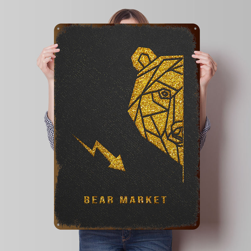Gold Bear Market Metal Poster  - Retro Gaming Market 评论和价格
