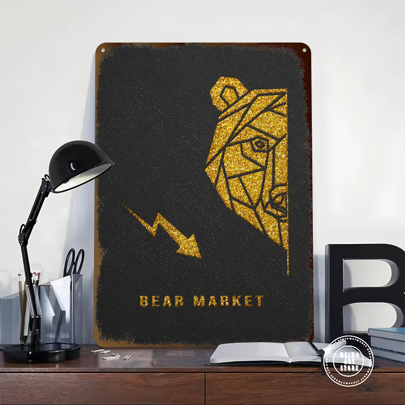 Gold Bear Market Metal Poster  - Retro Gaming Market 评论和价格
