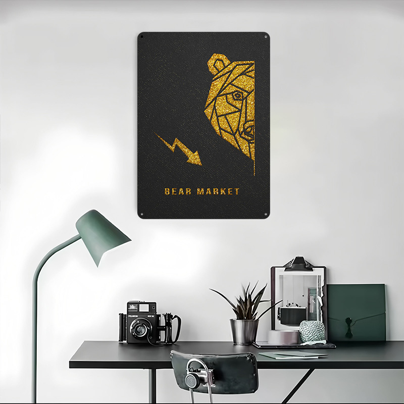 Gold Bear Market Metal Poster  - Retro Gaming Market 评论和价格