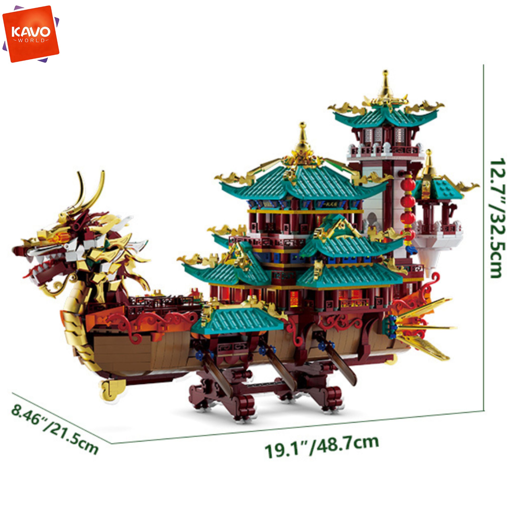 KAVOWORLD 2453pcs Dragon Boat  - Retro Gaming Lego 评论和价格