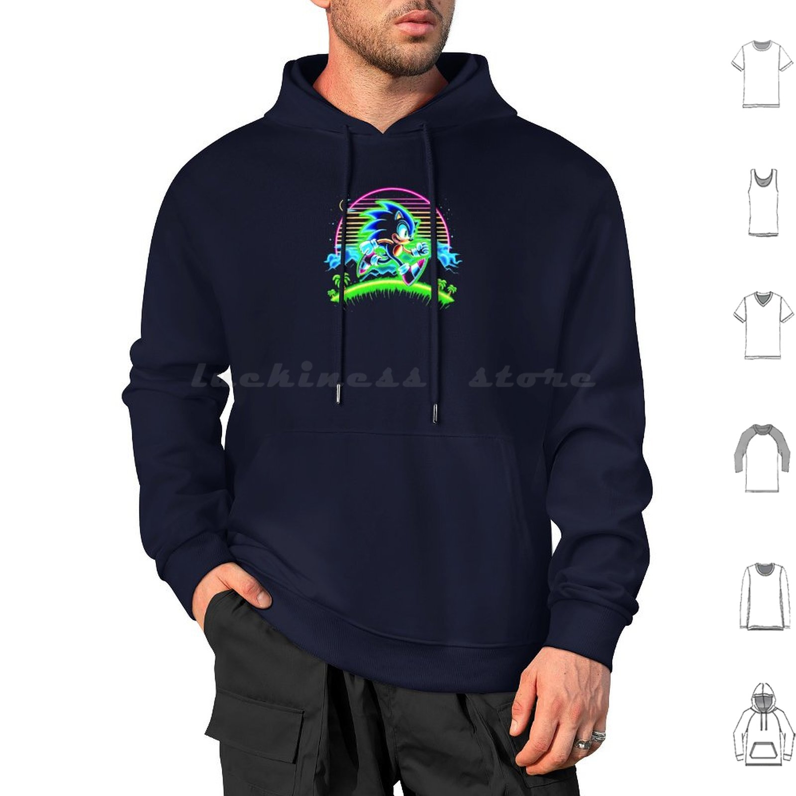 Neon Hoodies Long Sleeve The H - Retro Gaming Icons 评论和价格