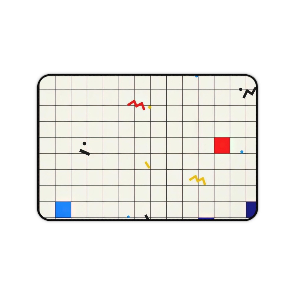 Retro Geometric Grid Desk Mat  - Retro Gaming Desk 评论和价格